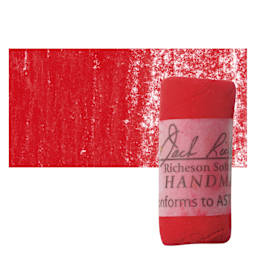 Richeson Soft Handrolled Pastel - Red R35, pastel and swatch