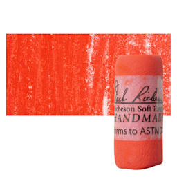 Richeson Soft Handrolled Pastel - Red R37, pastel and swatch