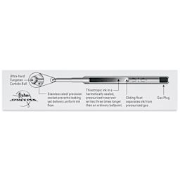 Fisher Space Pen Trekker Space Pen, top of the packaging showing information about the ink cartridge