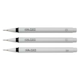 Winsor & Newton Fineliner - Black, Fine, Set of 3, caps off
