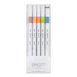 Uni Emott Fineliners - Set of 5, Nature Colors (front of package)