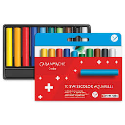 Caran d'Ache Swisscolor Water-Soluble Wax Pastels - Set of 10