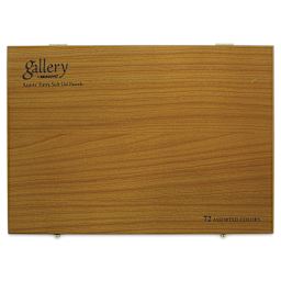 Mungyo Gallery Artists' Soft Oil Pastels - Set of 72, Wooden Box (front of packaging)