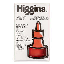 Higgins Drawing Ink - 1 oz, Red, front of the packaging