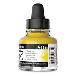Daler-Rowney FW Acrylic Water-Resistant Artists Ink - 1 oz, Fluorescent Yellow back