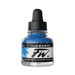 Daler-Rowney FW Acrylic Water-Resistant Artists Ink - 1 oz, Fluorescent Blue