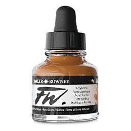 Daler-Rowney FW Acrylic Water-Resistant Artists Ink - 1 oz, Raw Sienna side