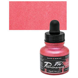 Daler-Rowney FW Acrylic Pearlescent Liquid Acrylic Artist's Ink - 1 oz, Hot Mama Red and swatch