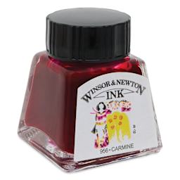 Winsor & Newton Drawing Ink - Carmine, 14 ml, angled view