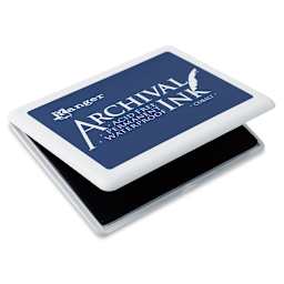 Ranger Archival Ink Pad - Jumbo, Cobalt (hinged lid open)