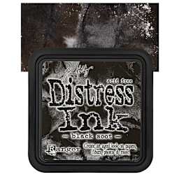 Ranger Distress Ink Pad - Black Soot pad and swatch