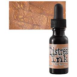 Ranger Distress Ink Pad Re-Inker - Tea Dye bottle and swatch
