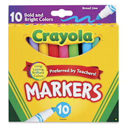 Crayola Broad Line Markers - Assorted Colors, Set of 10, front of the packaging