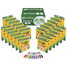 Crayola Broad Line Markers - Assorted Colors, Bulk Pkg of 240, contents laid out