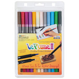 Le Plume II Dual-Tipped Marker - Basic Colors, Set of 12, packaging