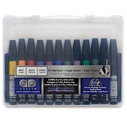 Chartpak Ad Markers - Front view of package of 12 Assorted Color markers