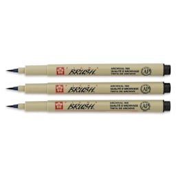 Sakura Pigma Brush Marker - Black, Set of 3