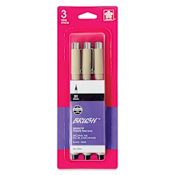 Sakura Pigma Brush Marker - Black, Set of 3, packaging