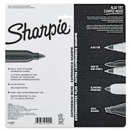 Sharpie Fine Point Permanent Markers - Glam Pop Colors, Set of 24, back of the packaging