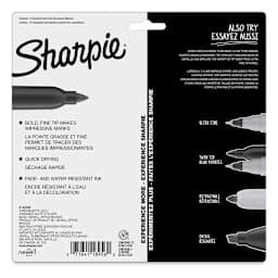 Sharpie Fine Point Permanent Markers - Mystic Gem Colors, Set of 12, back of the packaging