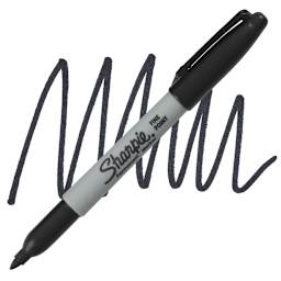 Sharpie Fine Point Permanent Marker - Black marker and swatch