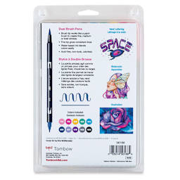 Tombow Dual Brush Pens - Galaxy Colors, Set of 10. Back of package.