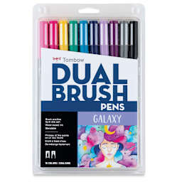 Tombow Dual Brush Pens - Galaxy Colors, Set of 10. Front of package.
