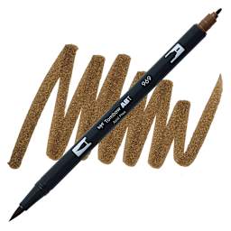 Tombow Dual Brush Pen - Chocolate pen and swatch