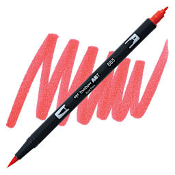Tombow Dual Brush Pen - Warm Red pen and swatch