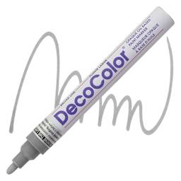Decocolor Paint Marker - Grey, Broad Tip marker and swatch