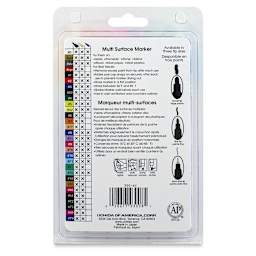 Decocolor Paint Marker - Hot Colors, Set of 6, Broad Tip (back of package)
