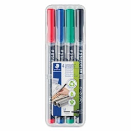 Staedtler Lumocolor Permanent Markers - Set of 4, Assorted, Medium