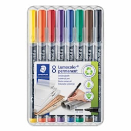 Staedtler Lumocolor Permanent Markers - Set of 8, Assorted, Broad