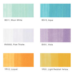Copic Sketch Marker Set - Set of 6, Pale Pastels