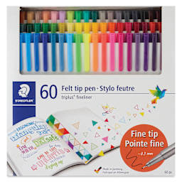 Staedtler Triplus Fineliner Pen - Set of 60, Assorted Colors, front of packaging