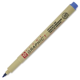 Sakura Pigma Graphic Pen - Blue, 1 mm - with cap removed