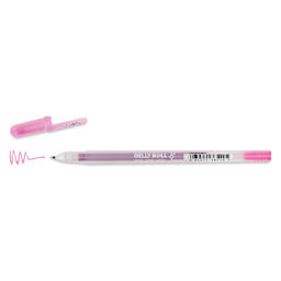 Sakura Gelly Roll Gold-Silver Shadow Pen - Silver/Pink, Bold, cap off