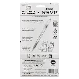 Pentel RSVP Colors Ballpoint Pens - Primary Colors, Medium Tip, Set of 5, back of packaging