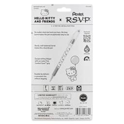 Pentel RSVP Colors Ballpoint Pens - Hello Kitty and Friends, Secondary Colors, Fine Tip, Set of 5, back of packaging