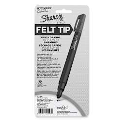 Sharpie Felt Tip Pens - Black, Pkg of 4, back of the packaging