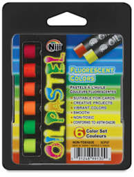 Niji Oil Pastel Set - Front view of 6 pc Fluorescent set