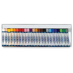 Holbein Academic Oil Pastel Sets - Set of 24 shown open in tray