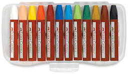 Faber-Castell Grip Oil Pastel Sets - set of 12 shown in open storage tray
