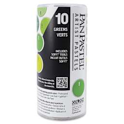 PanPastel Artists’ Painting Pastels Set - Greens, Set of 10, packaging