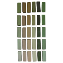 Terry Ludwig Pastels - Set of 30, Neutral Greens