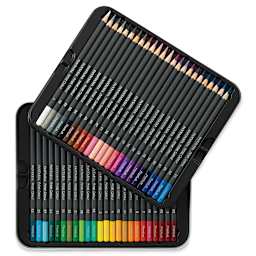 Fantasia Colored Pencil Sets - Set of 48 shown open in 2 storage trays