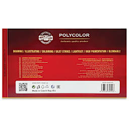 Koh-I-Noor Polycolor Dry Color Drawing Pencils - Assorted Colors, Tin, Set of 144, back of package