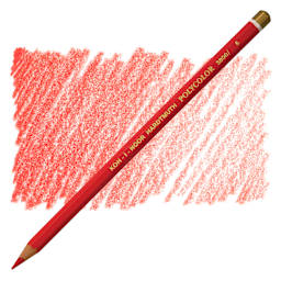 Koh-I-Noor Polycolor Dry Color Drawing Pencil - Vermilion 6, swatch and pencil