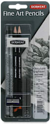 Water Soluble Pencil Set - Front view of blister pack showing pencils with sharpener and eraser