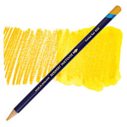 Derwent Inktense Pencil - Golden Sun, swatch and pencil